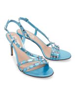 Rockstud Leather Sandals - Blue - thumbnail