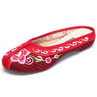 Floral Print Chinese Embroidered Vintage Flat Shoes