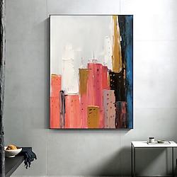 Large Size 100% Hand Painted Colorful abstract pattle knife oil painting Modern Thick Landscape Artwork city Oil Painting abstract Art on Canvas Wall Gift Lightinthebox