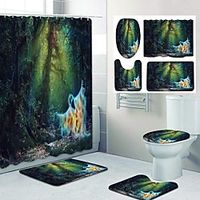 Halloween Fresh Seaside Pattern PrintingBathroom Shower Curtain Leisure Toilet Four-Piece Design miniinthebox - thumbnail