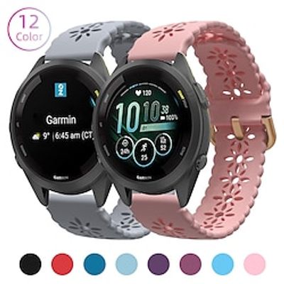 Watch Band for Garmin Forerunner 265S 255S Venu 3S 2S Vivoactive 4S 3S 2S Vivomove 3S 18mm Silicone Nylon Replacement  Strap Waterproof Adjustable Breathable Sport Band Wristband Lightinthebox