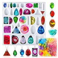 DIY Crystal Drop Glue Epoxy Resin Time Gemstone Pendant Necklace Keychain Mirror Silicone Mold Lightinthebox