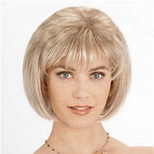 Synthetic Wig Straight With Bangs Wig Blonde Short Light Brown Blonde Synthetic Hair Women's Fashionable Design Exquisite Blonde Light Brown miniinthebox