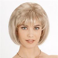 Synthetic Wig Straight With Bangs Wig Blonde Short Light Brown Blonde Synthetic Hair Women's Fashionable Design Exquisite Blonde Light Brown miniinthebox - thumbnail