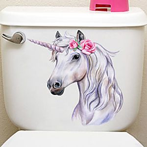 Animals Cartoon Wall Stickers Toilet Stickers Kids Room Kindergarten Toilet Removable Pre-pasted PVC Home Decoration Wall Decal 1pc Lightinthebox