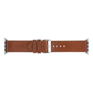 dbramante1992 Copenhagen Watch Strap Dark Saddle Brown Silver for Apple Watch 42/44mm (Compatible with Apple Watch 42/44/45mm)