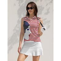 Women's Golf Polo Shirt Red Sleeveless Cartoon Ladies Golf Attire Clothes Outfits Wear Apparel Lightinthebox