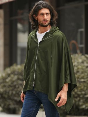 Men Retro Zip Front Irregular Loose Bat Sleeve Cloak Cape Hoodie For Halloween Men Retro Zip Front Irregular Loose Bat Sleeve Cloak Cape Hoodie For Halloween