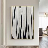 Handmade Canvas Oil Painting Abstract Hand Paint Black And White Texture Paintings Decor Living Room Large Home Wall Pictures (No Frame) Lightinthebox