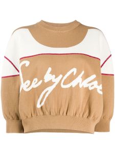 See by Chloé double-faced knit cropped jumper - Brown