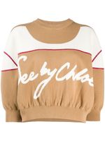 See by Chloé double-faced knit cropped jumper - Brown - thumbnail