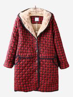 Casual Loose Plaid Hooded Coats