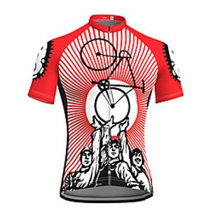 21Grams Retro Novelty Men's Short Sleeve Cycling Jersey - Red / White Bike Top UV Resistant Quick Dry Moisture Wicking Sports Summer Terylene Mountain Bike MTB Road Bike Cycling Clothing Apparel miniinthebox