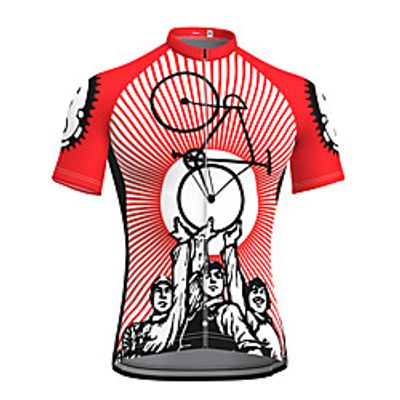 21Grams Retro Novelty Men's Short Sleeve Cycling Jersey - Red / White Bike Top UV Resistant Quick Dry Moisture Wicking Sports Summer Terylene Mountain Bike MTB Road Bike Cycling Clothing Apparel miniinthebox