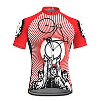 21Grams Retro Novelty Men's Short Sleeve Cycling Jersey - Red / White Bike Top UV Resistant Quick Dry Moisture Wicking Sports Summer Terylene Mountain Bike MTB Road Bike Cycling Clothing Apparel miniinthebox - thumbnail