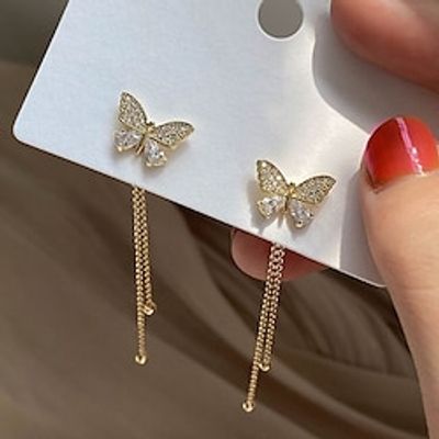 1 Pair Drop Earrings Jacket Earrings For Women's AAA Cubic Zirconia Party Evening Street Alloy Classic Fashion Lightinthebox