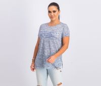 Womens Graphic Top  Navy - thumbnail