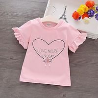 Toddler Girls' T shirt Cartoon Outdoor Short Sleeve Active 3-7 Years Summer T-shirt big love rose red T-shirt big heart pink T-shirt big heart purple Lightinthebox - thumbnail