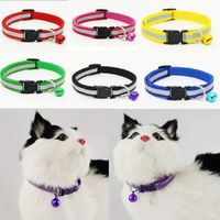 Pet Dog Cat Adjustable Collars Puppy Buckle and Clip for Lead Safety with Bell