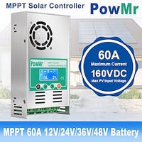 PowMr MPPT 60A Solar Charge Controller Solar Panel Regulator 12V 24V 36V 48V Auto Max PV 190VDC For Lead Acid Lithium Battery miniinthebox - thumbnail