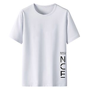 Men's Unisex Tee T shirt Hot Stamping Graphic Prints Letter Plus Size Print Short Sleeve Casual Tops Cotton Basic Fashion Designer Big and Tall White Black Dark Gray Lightinthebox