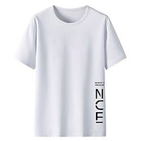 Men's Unisex Tee T shirt Hot Stamping Graphic Prints Letter Plus Size Print Short Sleeve Casual Tops Cotton Basic Fashion Designer Big and Tall White Black Dark Gray Lightinthebox - thumbnail