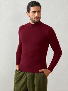 Men Autumn Winter Fashion Comfortable Half High Collar Casual Sweater