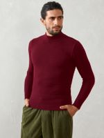 Men Autumn Winter Fashion Comfortable Half High Collar Casual Sweater - thumbnail