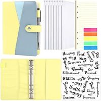 A6 Pu Leather Notebook Binder Cover,6 Ring A6 Binder Budget Cash Envelopes,Planner Travel Journal Binder Cover Lightinthebox - thumbnail