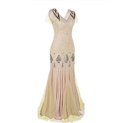 Women's Sequin Dress Prom Dress Party Dress Long Dress Maxi Dress Red Beige Sleeveless Color Block Sequins Spring Fall Winter V Neck Fashion Winter Dress Wedding Guest Birthday 2023 S M L XL XXL 3XL Lightinthebox