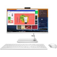 Lenovo IdeaCentre AIO 3 24ALC6 Desktop , AMD Ryzen 3-5300U, 23.8inch FHD, 256GB SSD, 4GB RAM, Shared AMD Radeon Graphics, Windows 11 Home, English & Arabic Keyboard, White - F0G100MRAX