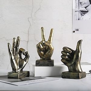 Personalized Middle Finger Statue Nordic Resin Figurines Craft Sculptures Ornament Home Office Decorations Living Room Decor miniinthebox