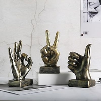 Personalized Middle Finger Statue Nordic Resin Figurines Craft Sculptures Ornament Home Office Decorations Living Room Decor miniinthebox