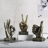 Personalized Middle Finger Statue Nordic Resin Figurines Craft Sculptures Ornament Home Office Decorations Living Room Decor miniinthebox