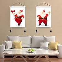 Christmas Tapestry Hanging Painting Cute Santa Claus Nordic Children's Room Bedroom Lightinthebox - thumbnail