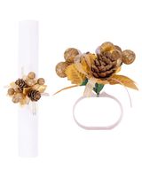 Homesmiths Christmas Gold Floral Napkin Ring