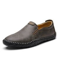 Men Hand Stitching Soft Hole Breathable Portable Slip On Loafers