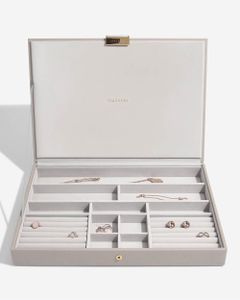 Stackers Taupe Supersize Section Jewellery Box with Lid