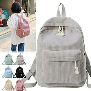 Women Backpack Corduroy Design School Backpacks For Teenage Girls School Bag Striped Rucksack Travel Bags Shoulder Bag miniinthebox