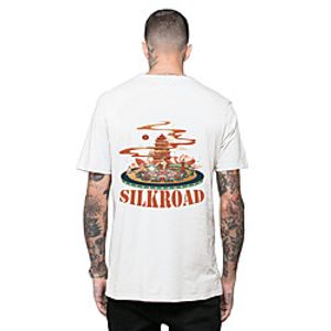 Men's Tee T shirt Hot Stamping Graphic Prints Vintage Lotus Print Short Sleeve Casual Tops Ethnic Style Casual Fashion Designer Blue Gray White miniinthebox
