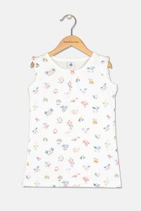 Toddler Girls Floral Ruffle Sleeve Dress  White Combo