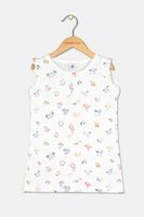 Toddler Girls Floral Ruffle Sleeve Dress  White Combo - thumbnail