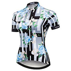 21Grams Women's Short Sleeve Cycling Jersey Summer Spandex Polyester BlackSliver Bike Jersey Top Mountain Bike MTB Road Bike Cycling Quick Dry Moisture Wicking Breathable Sports Clothing Apparel miniinthebox