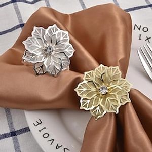 6pcs Napkin Rings Hollow Out Flower For Dinner Parties Birthdays Weddings Family Gatherings Table Decor Napkin Holder Lightinthebox