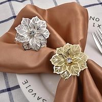 6pcs Napkin Rings Hollow Out Flower For Dinner Parties Birthdays Weddings Family Gatherings Table Decor Napkin Holder Lightinthebox - thumbnail