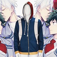 Inspired by My Hero Academia Boko No Hero Cosplay Hoodie Poly / Cotton 3D Zipper For Men's / Women's miniinthebox - thumbnail