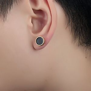 Men's Stud Earrings Geometrical Precious Simple Luxury Modern Trendy Rock Small Stainless Steel Earrings Jewelry Silver / Gold For Party Street Carnival Club Bar 1 Pair miniinthebox