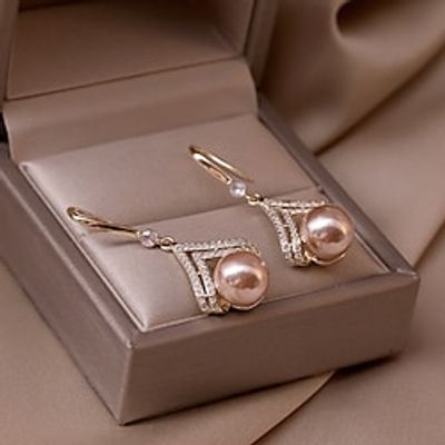 Women's Pearl Stud Earrings Fine Jewelry Classic Precious Cute Stylish Earrings Jewelry Rose Gold For Gift Festival 1 Pair Lightinthebox