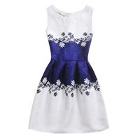 Print Pleated Dress For Children Girls