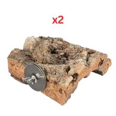 Trixie Landing Area With Screw Attachment For Birds - Brown 8X12cm (Pack Of 2)